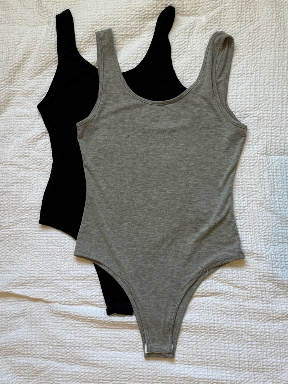 Classic Tank Bodysuit Duo - Heather Grey & Black